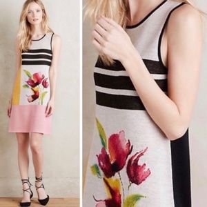 Anthropologie floral knit dress size M